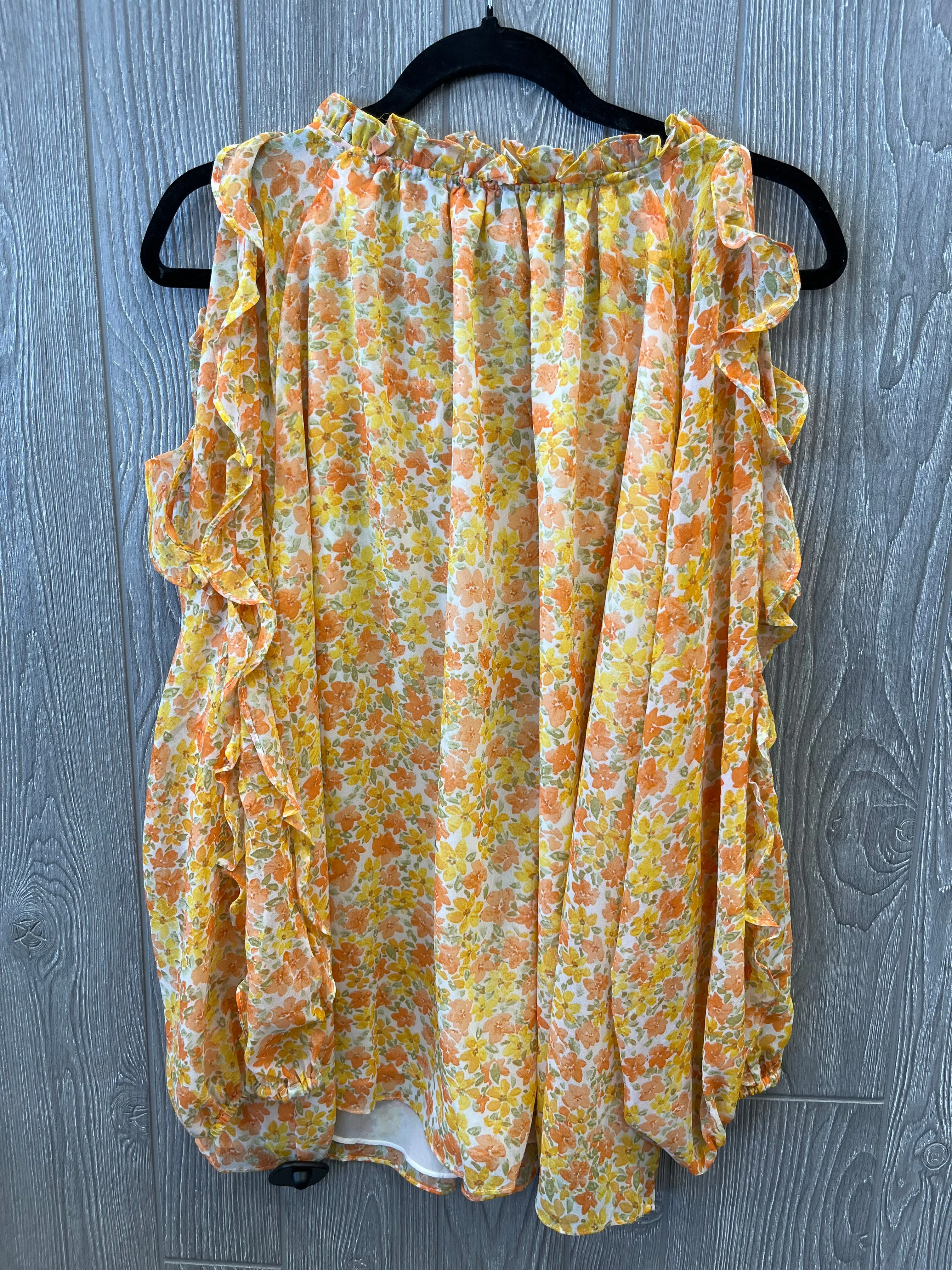 Blouse Long Sleeve By 1.state In Orange & Yellow, Size: 3x