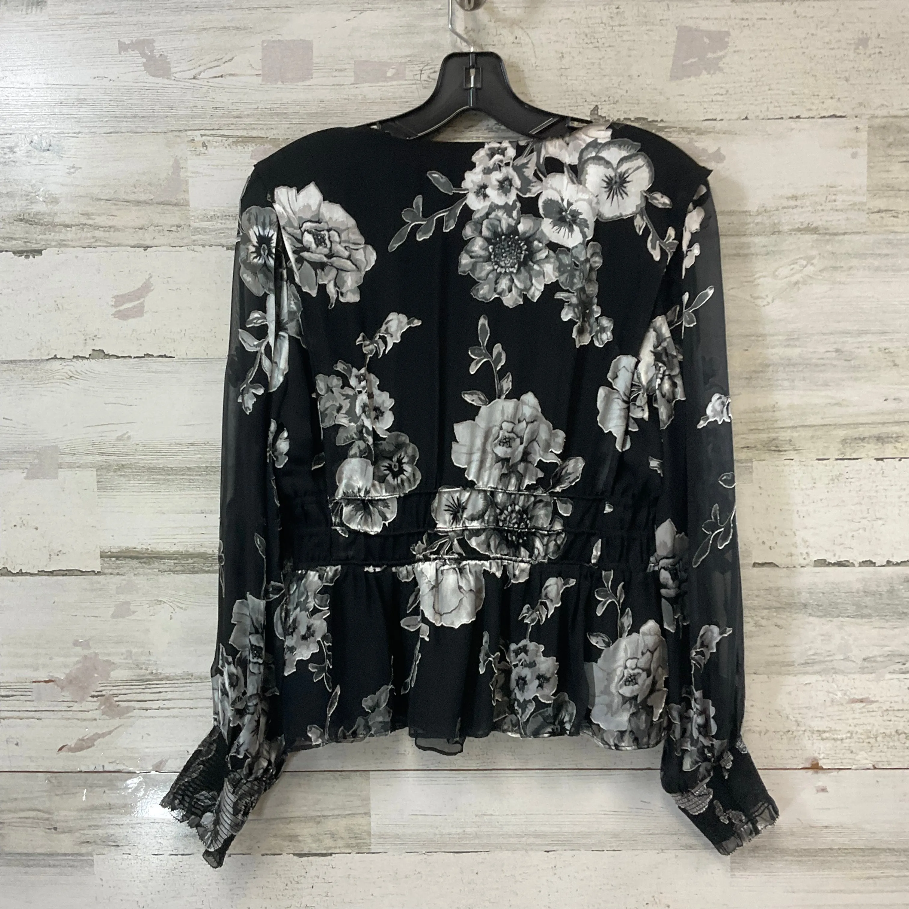 Blouse Long Sleeve By White House Black Market In Black, Size: S