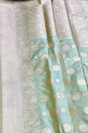 Blue Banarasi Handloom Pure Katan Silk Saree