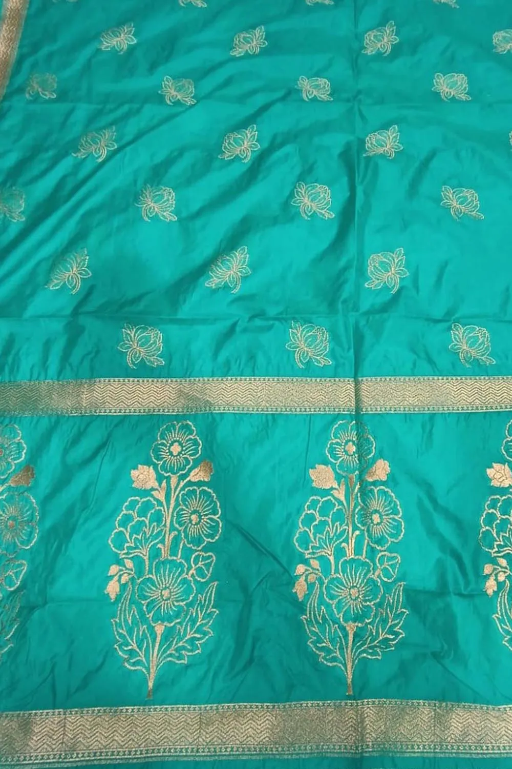 Blue Banarasi Silk Dupatta