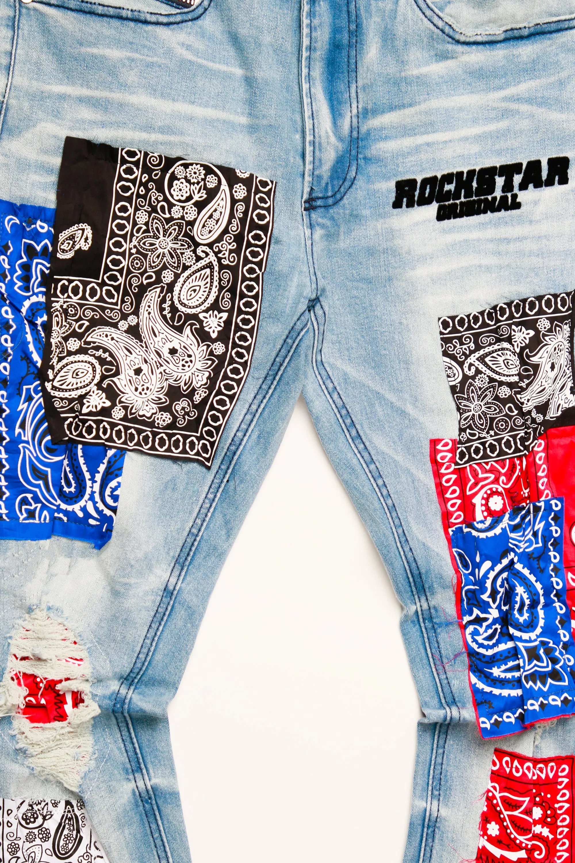 Blue Duncan Bandana Patchwork Jean