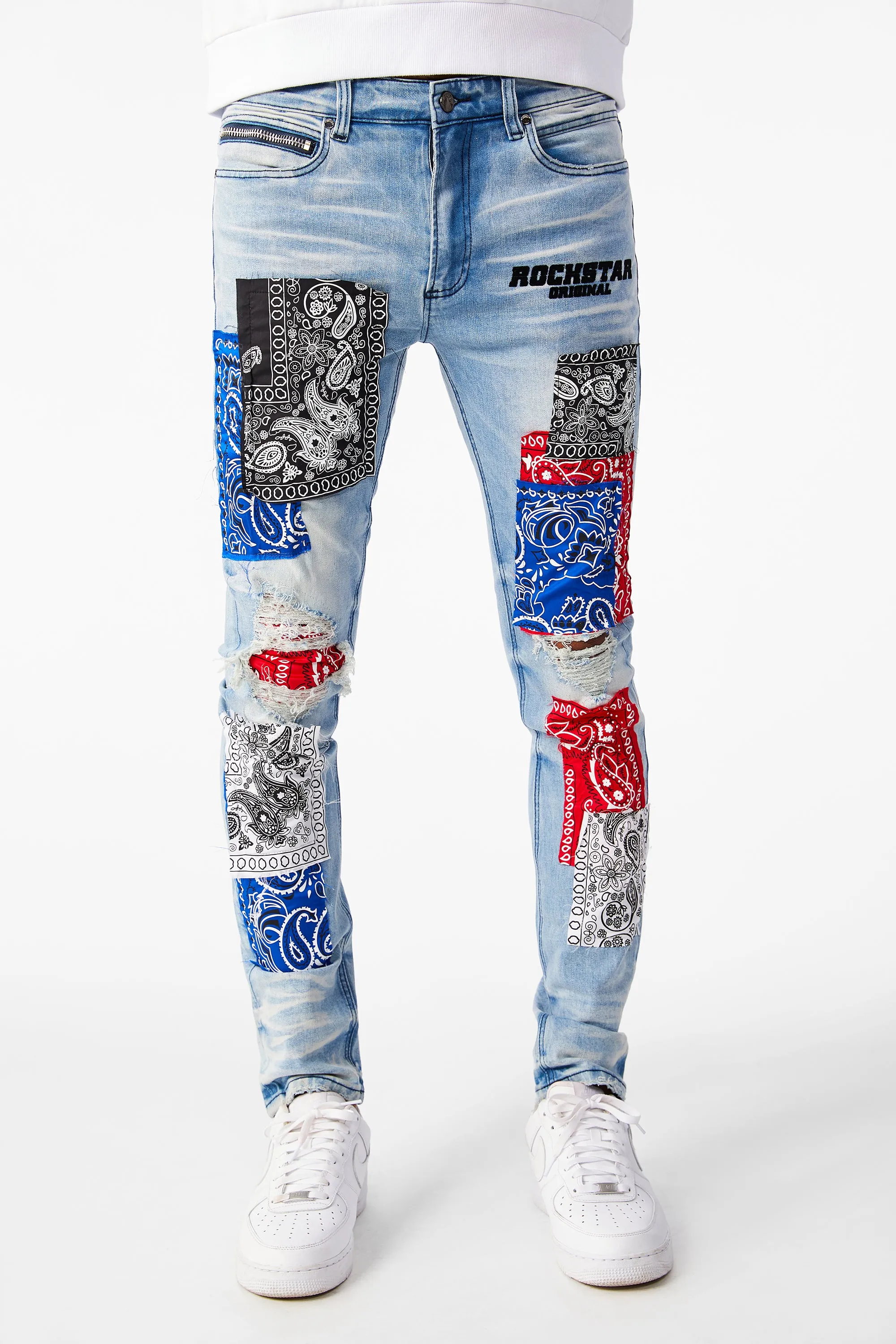 Blue Duncan Bandana Patchwork Jean