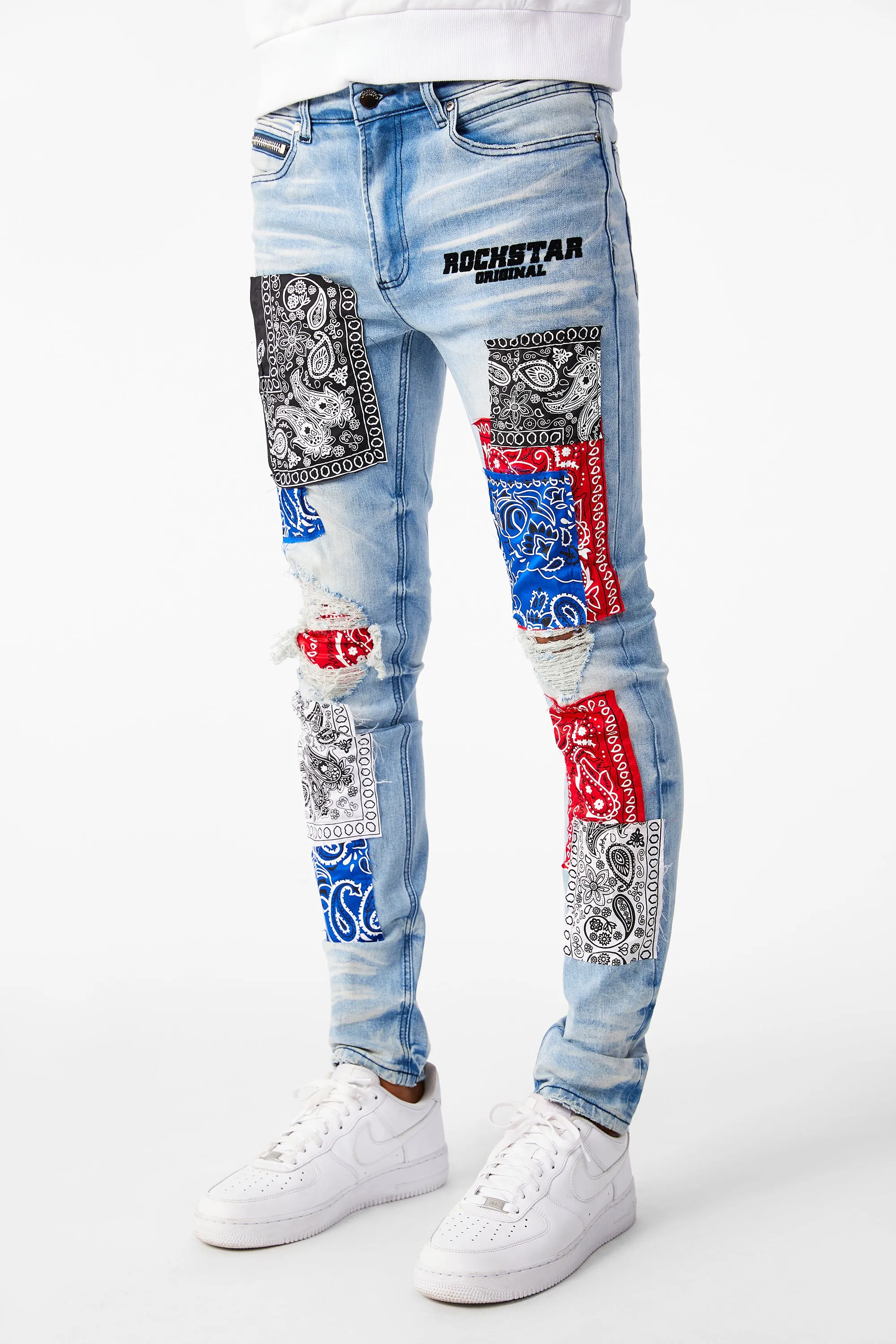 Blue Duncan Bandana Patchwork Jean