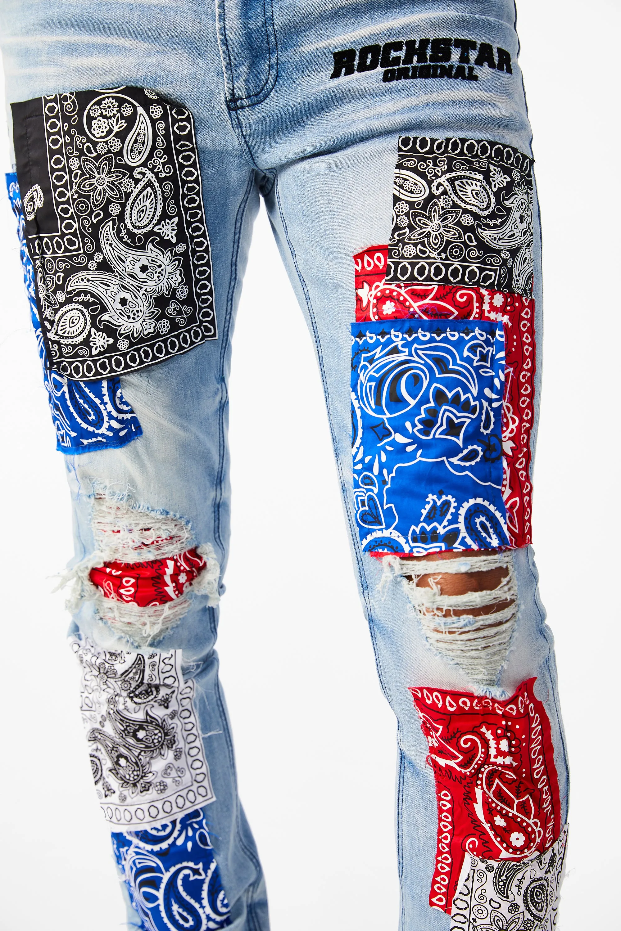 Blue Duncan Bandana Patchwork Jean