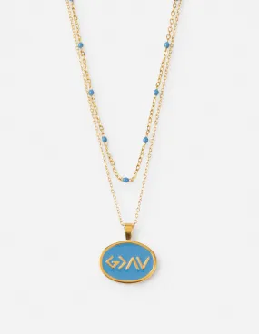 Blue Highs and Lows Necklace Set