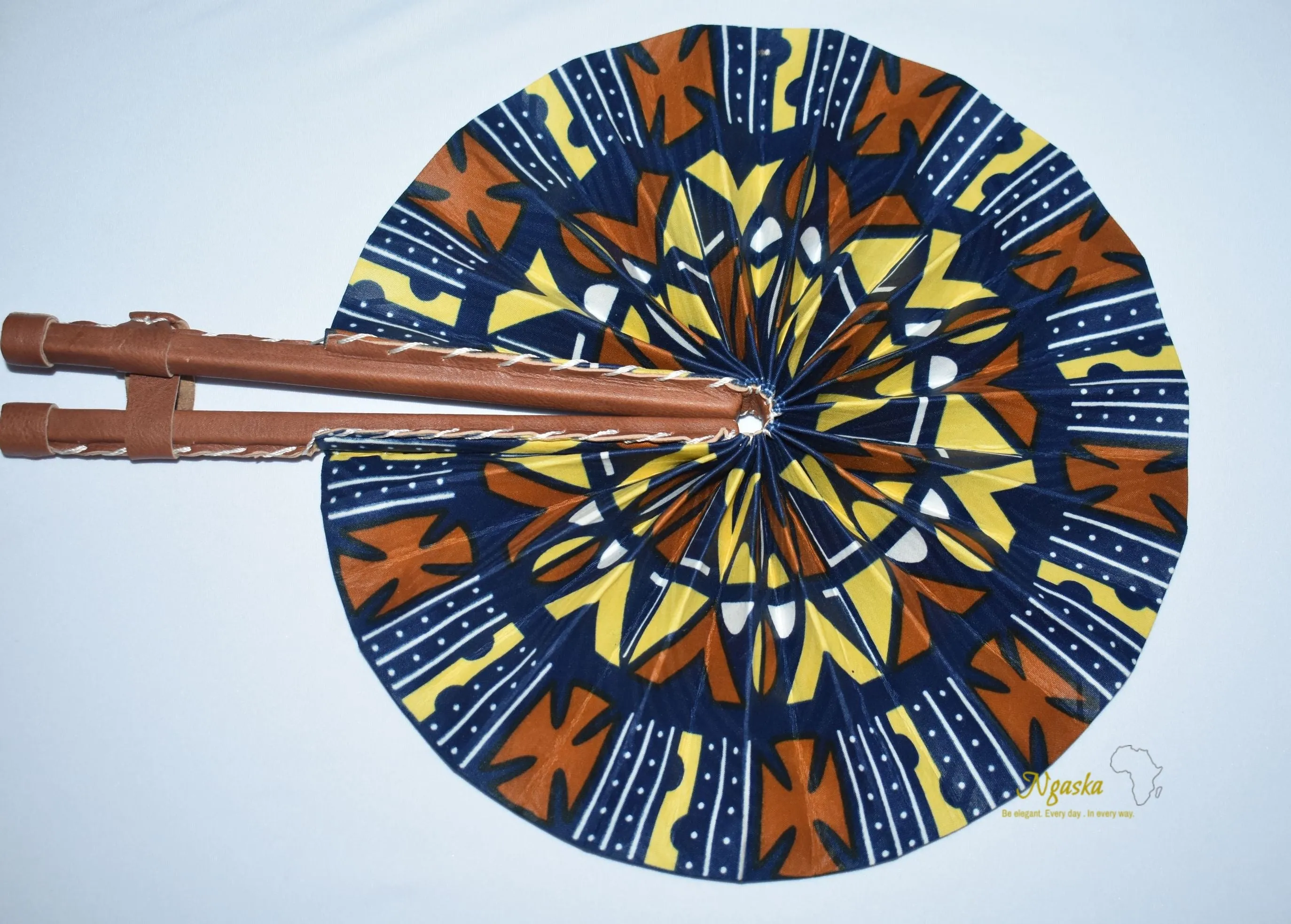 Bogolan African Tribal Print Fashion Fan FAN-23