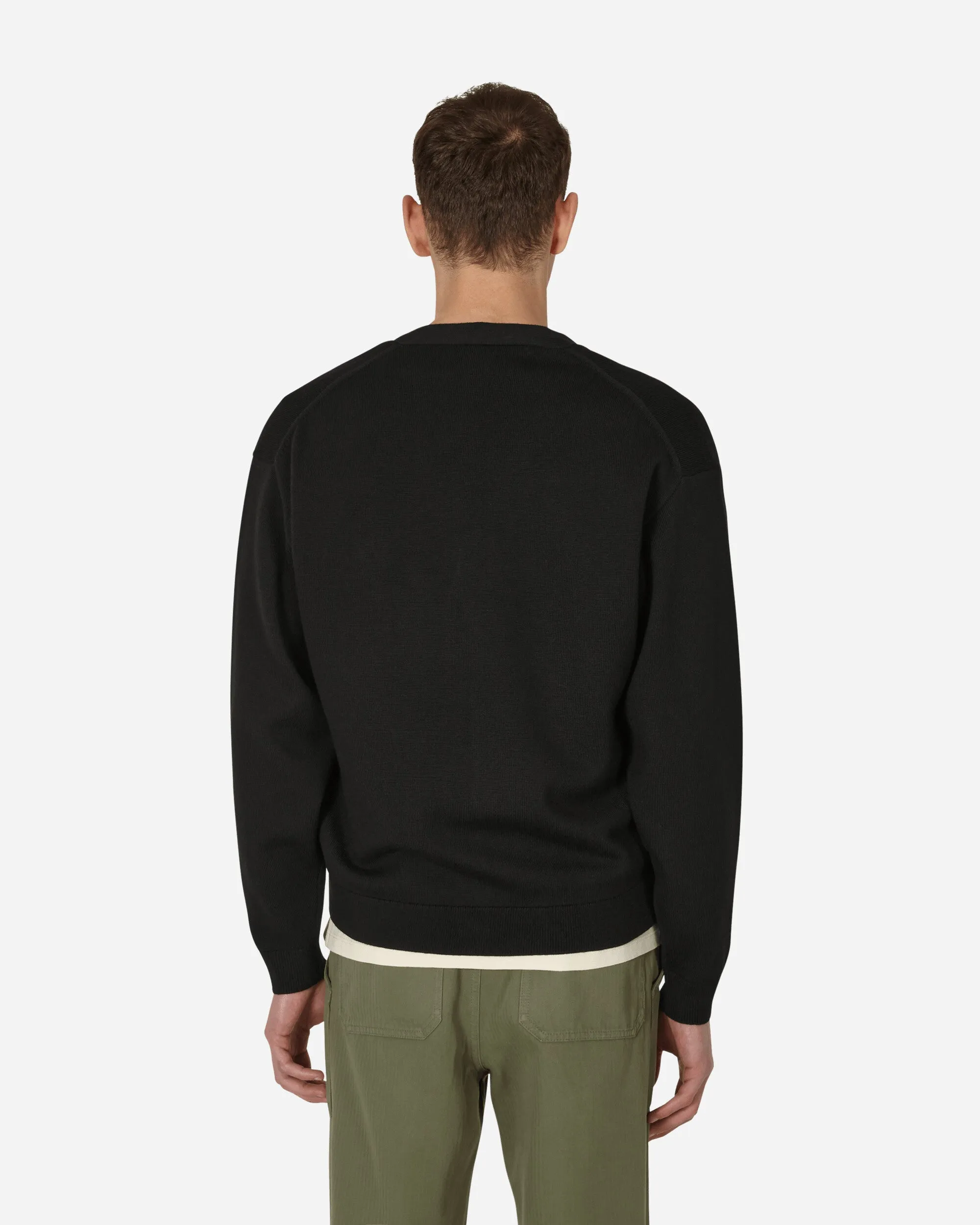 'Boke Flower' Crest Merino Wool Cardigan Black