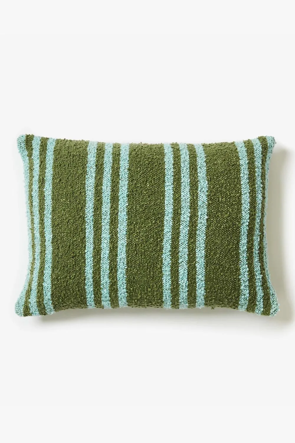 Boucle Trio Stripe Khaki Blue 60x40cm Cushion