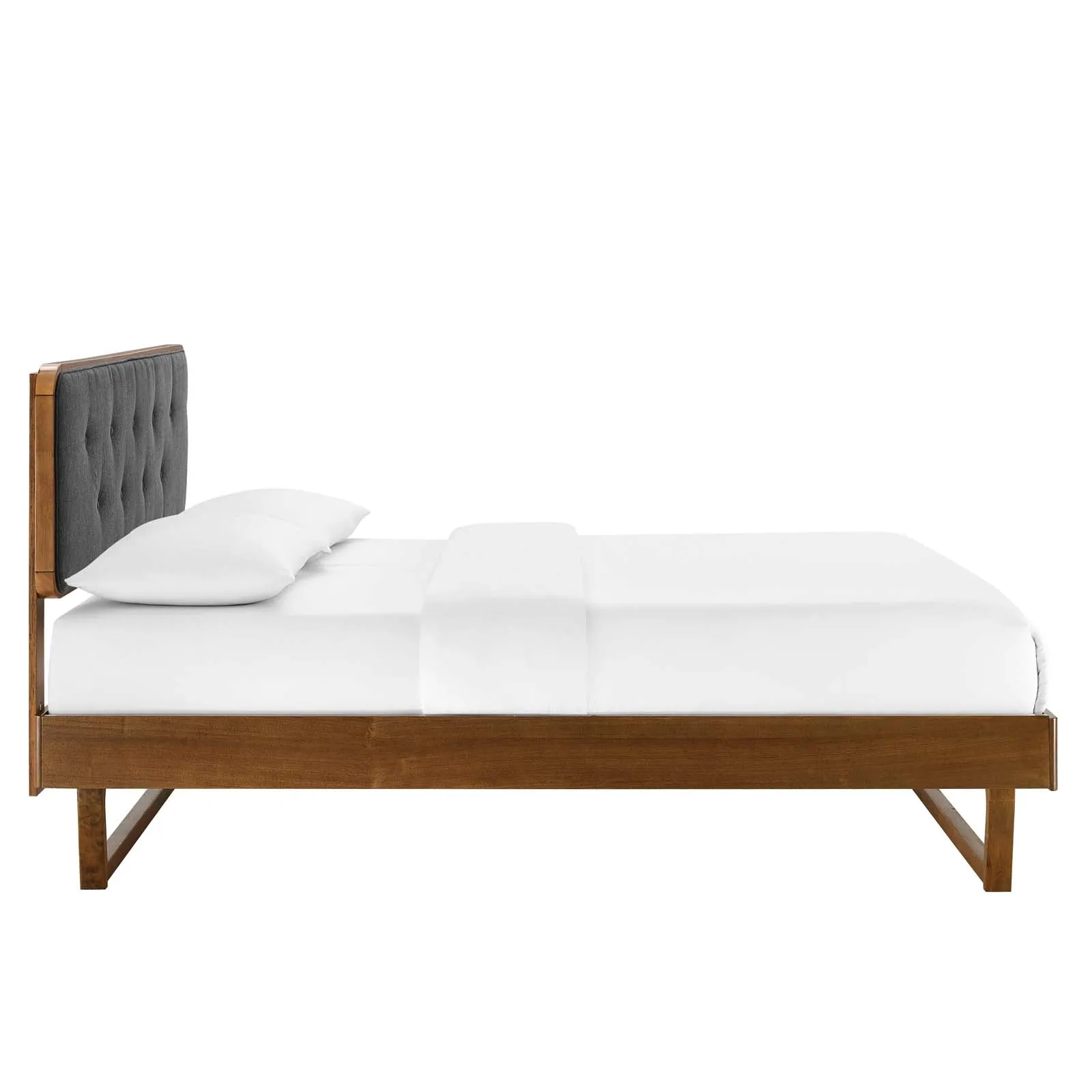 Bridgette Wood Platform Bed With Angular Frame