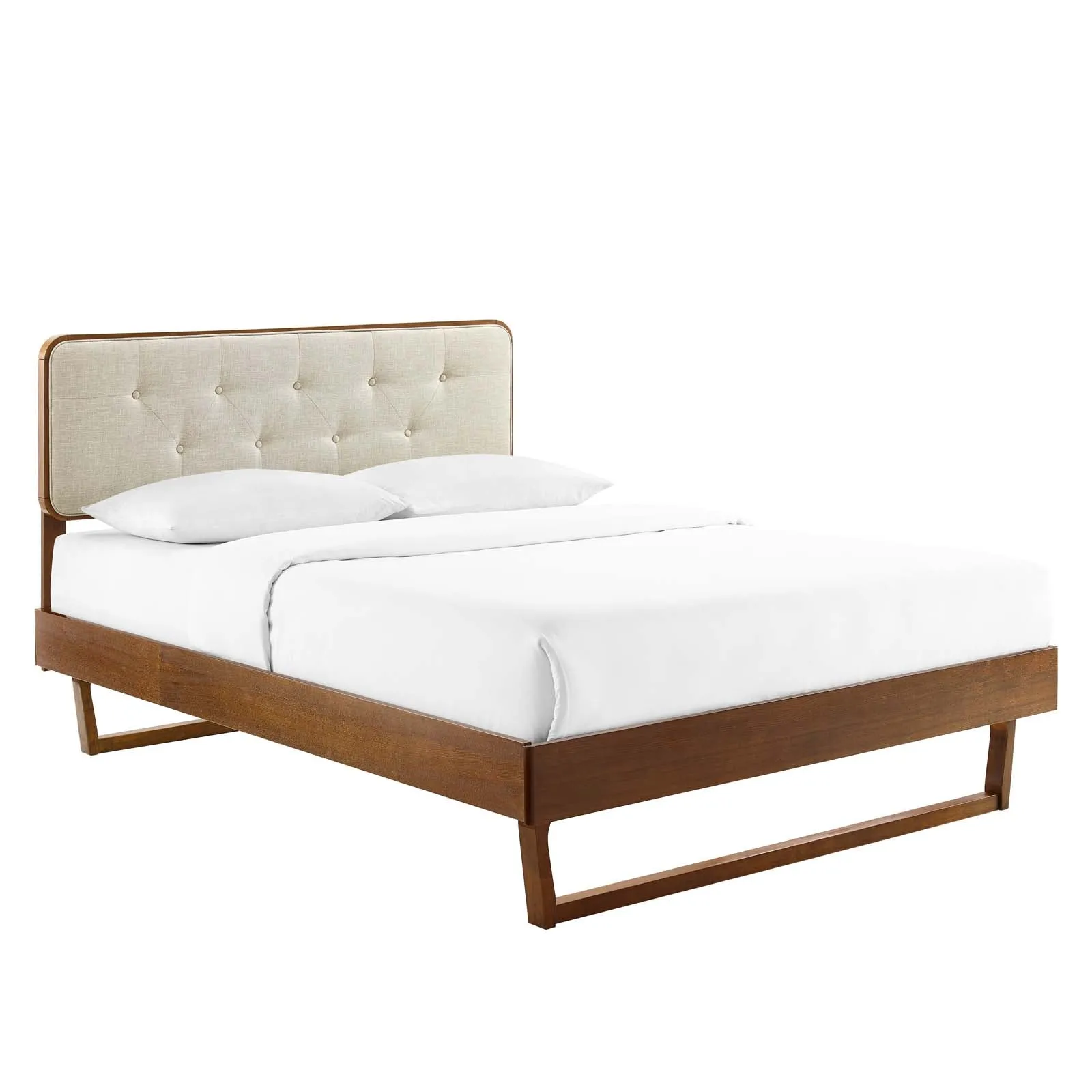 Bridgette Wood Platform Bed With Angular Frame