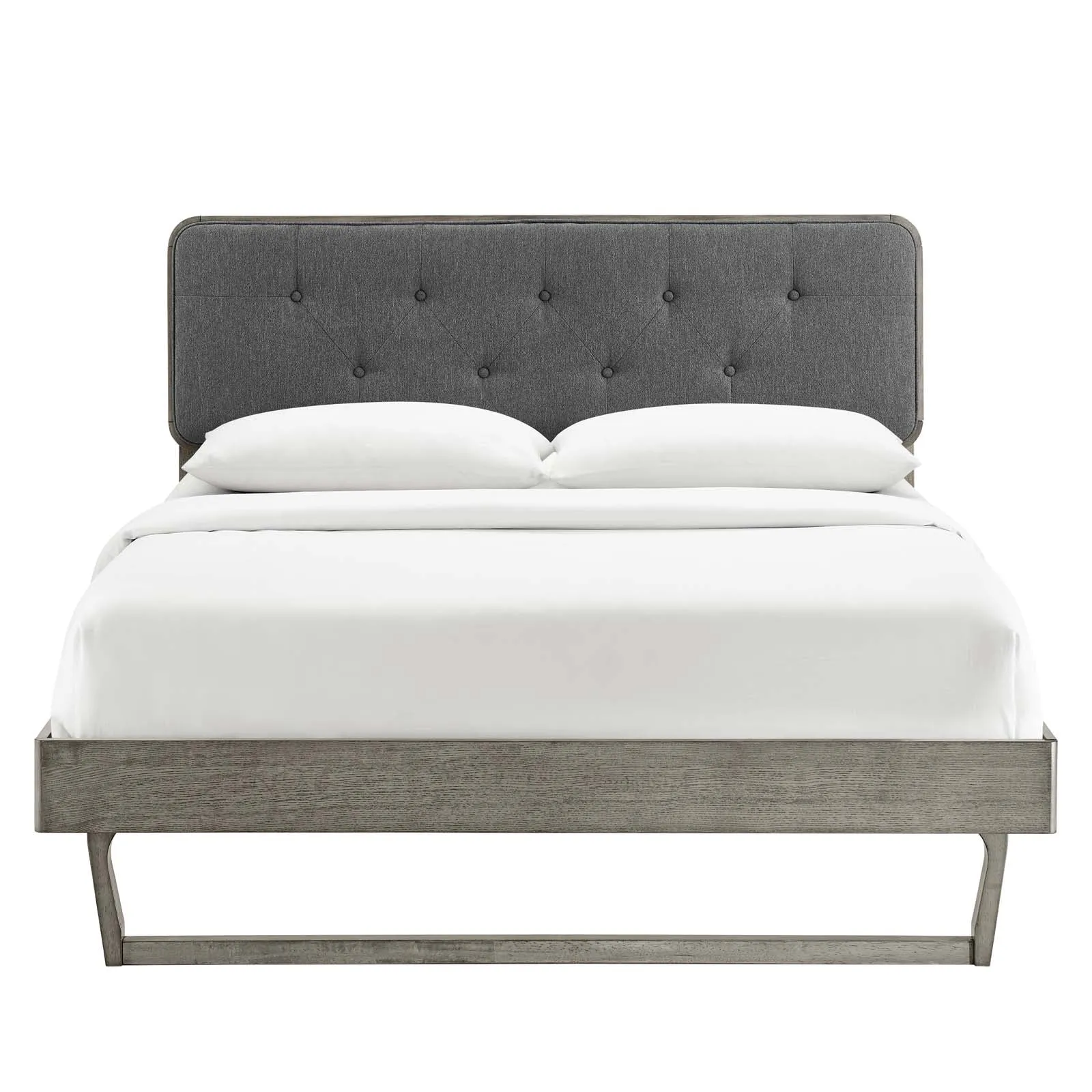 Bridgette Wood Platform Bed With Angular Frame