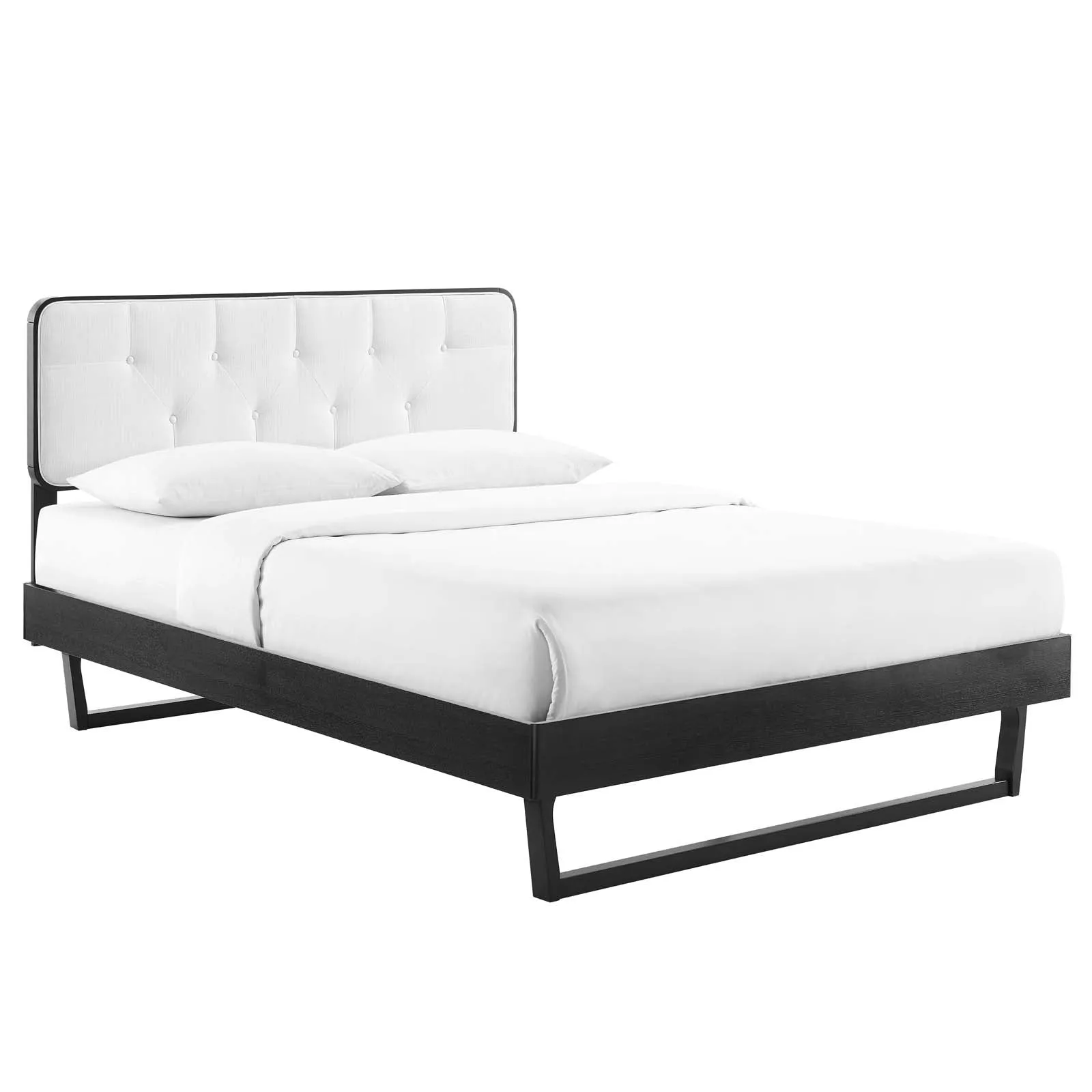 Bridgette Wood Platform Bed With Angular Frame