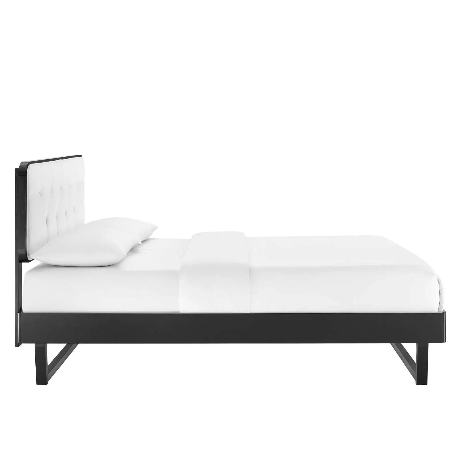 Bridgette Wood Platform Bed With Angular Frame