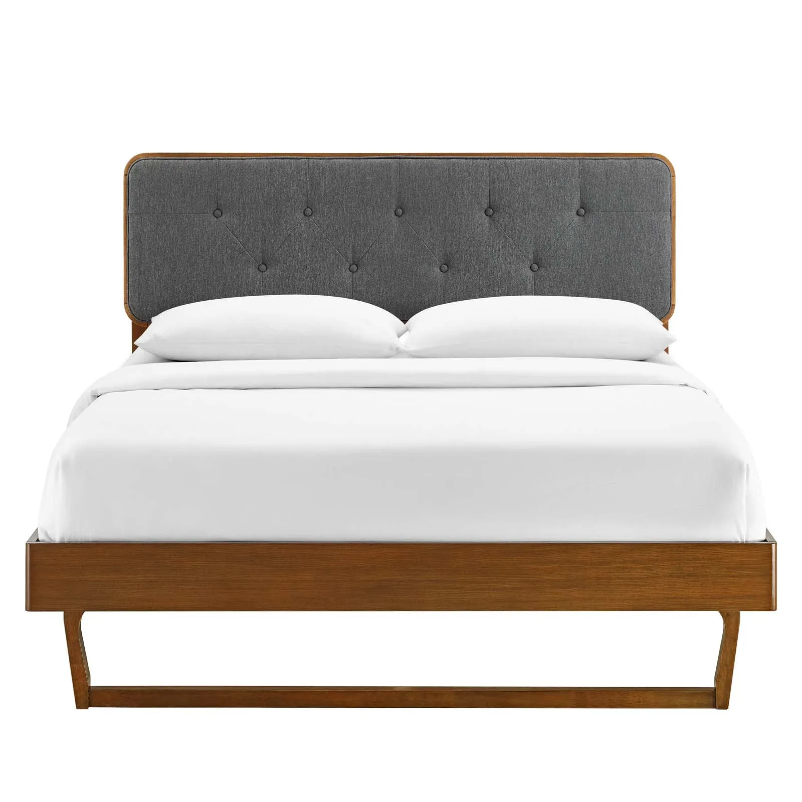 Bridgette Wood Platform Bed With Angular Frame