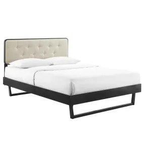 Bridgette Wood Platform Bed With Angular Frame