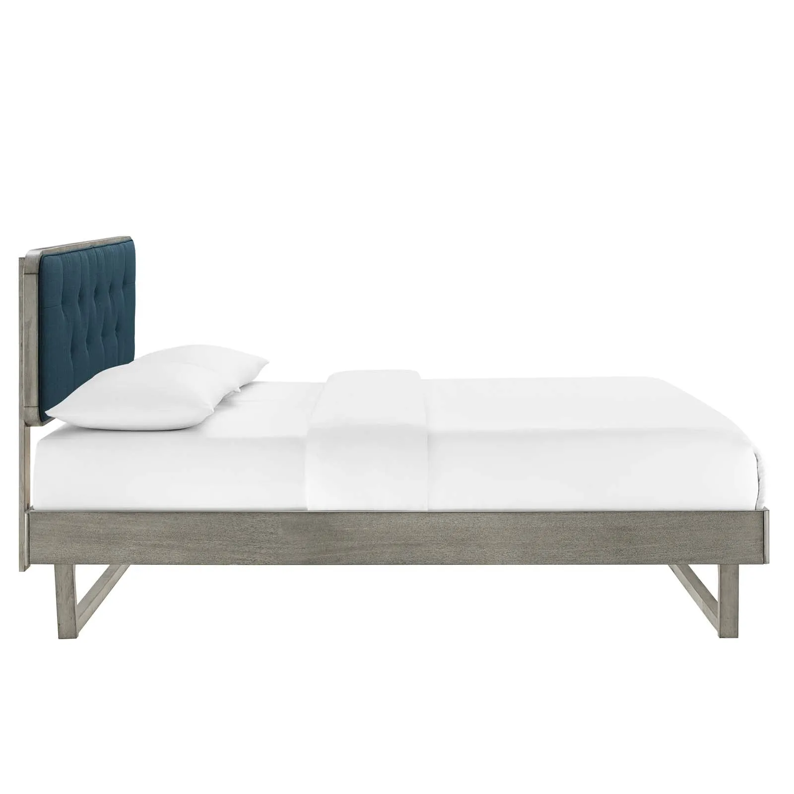 Bridgette Wood Platform Bed With Angular Frame