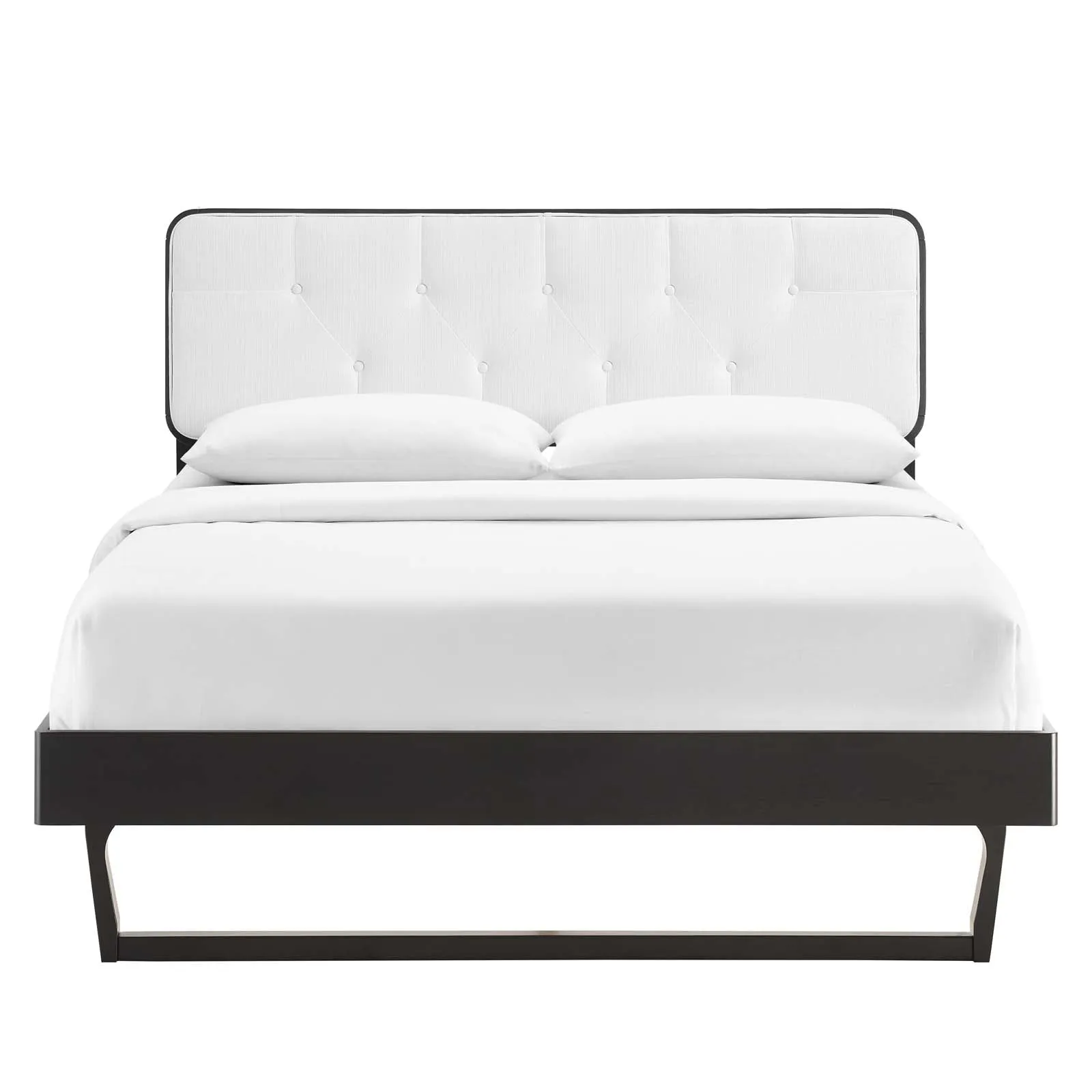 Bridgette Wood Platform Bed With Angular Frame