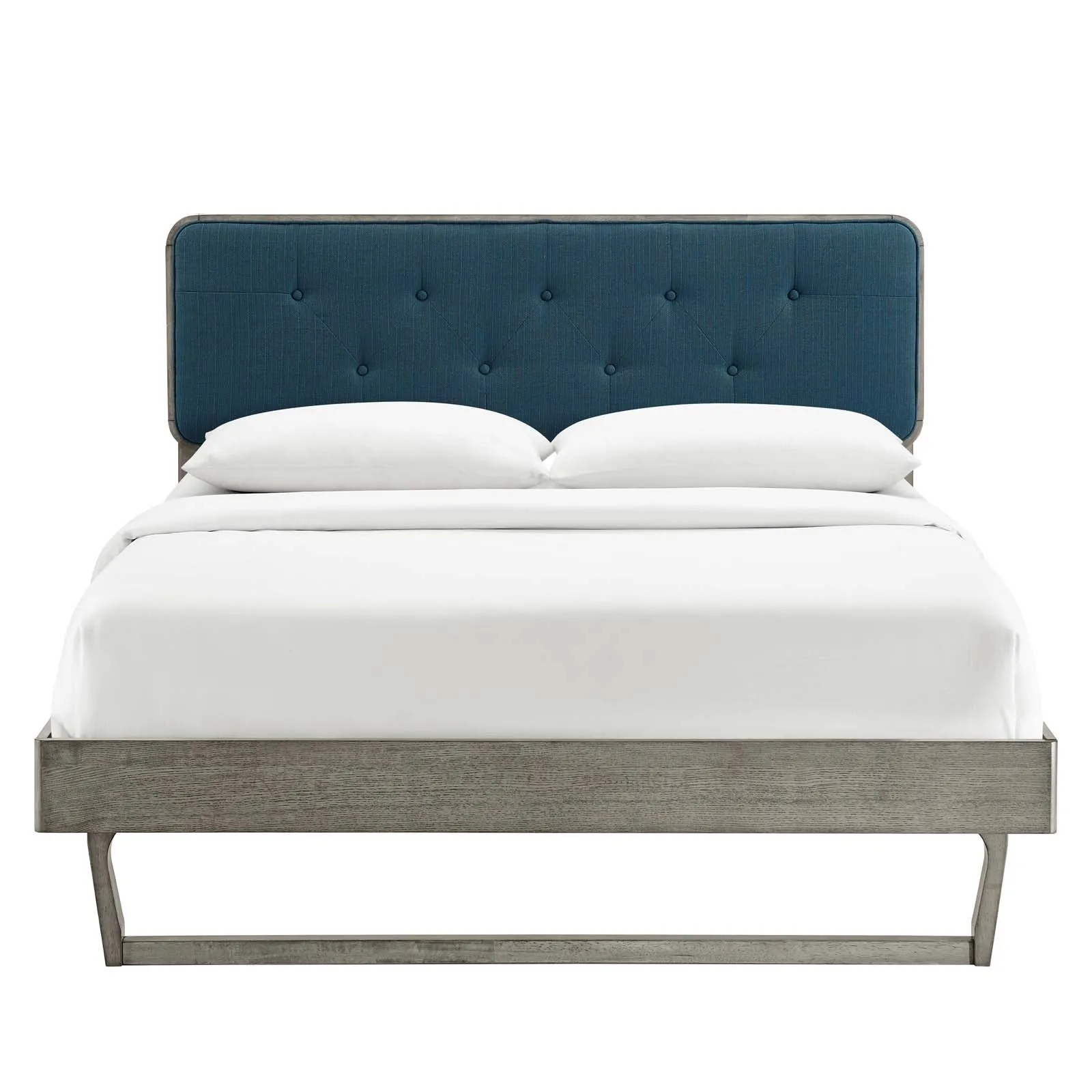 Bridgette Wood Platform Bed With Angular Frame