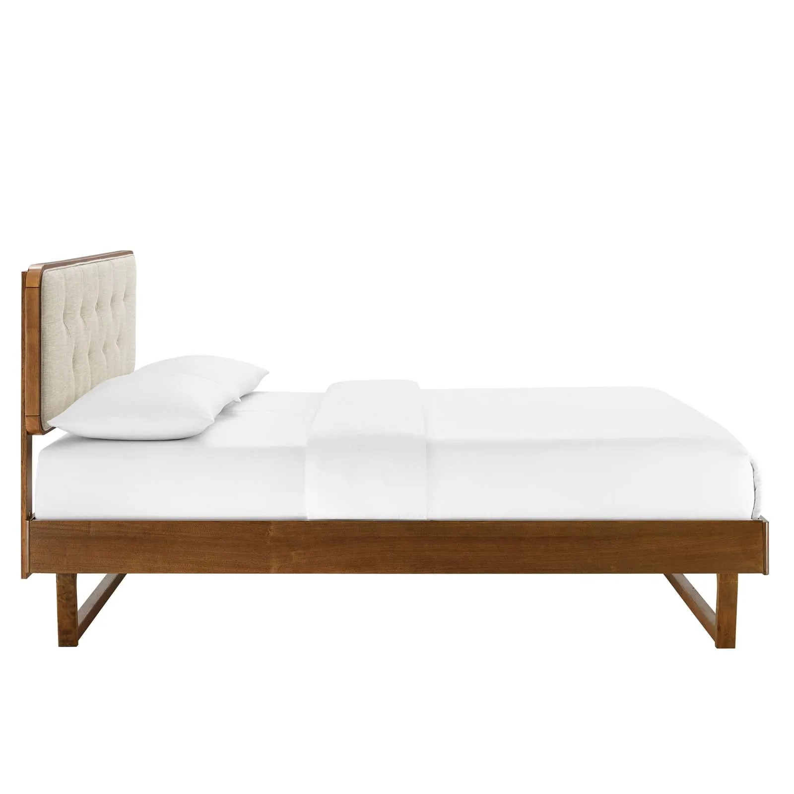 Bridgette Wood Platform Bed With Angular Frame