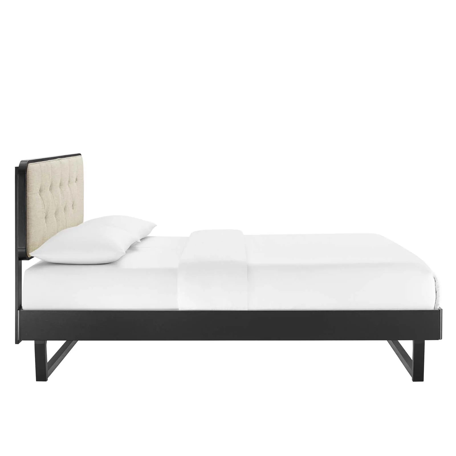 Bridgette Wood Platform Bed With Angular Frame