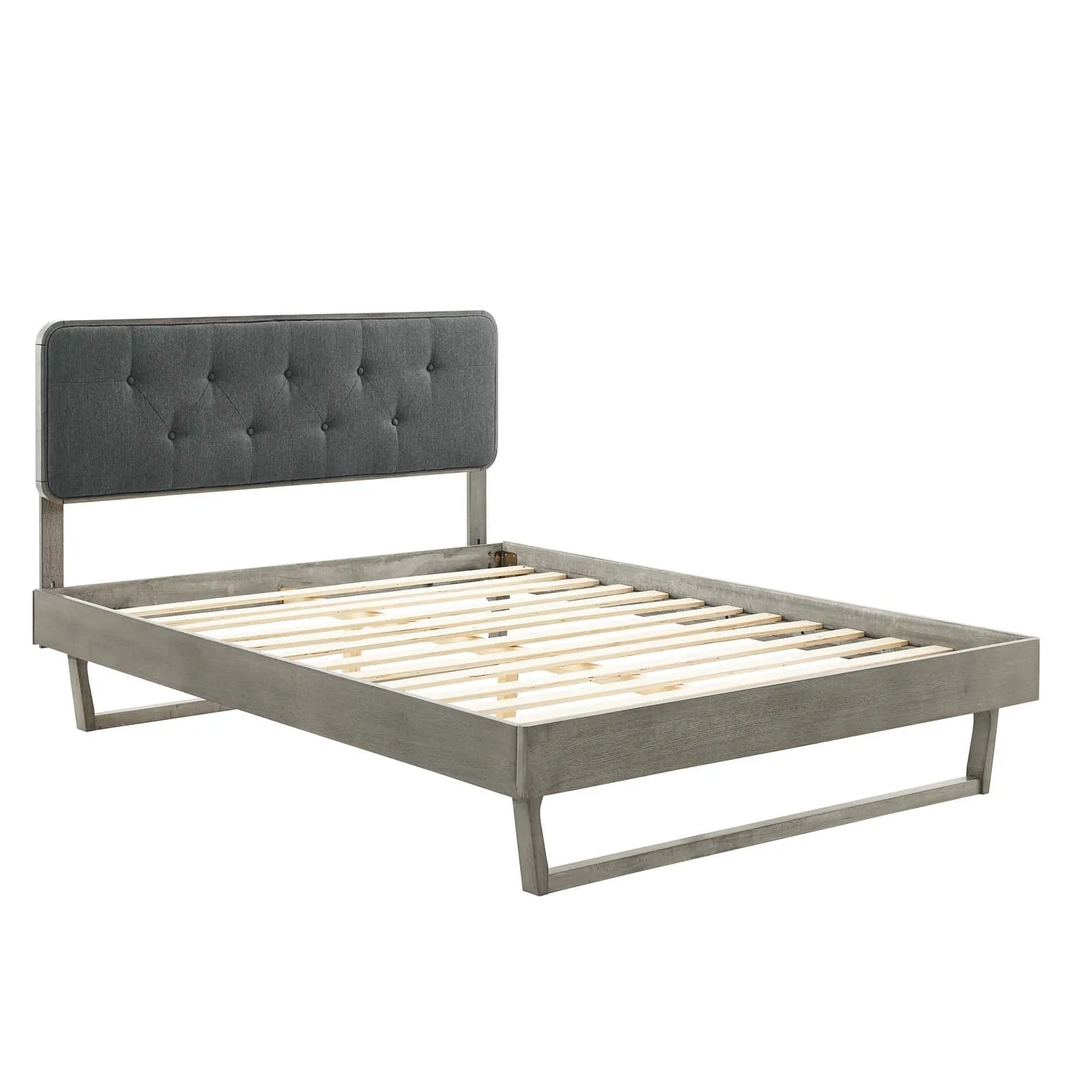 Bridgette Wood Platform Bed With Angular Frame