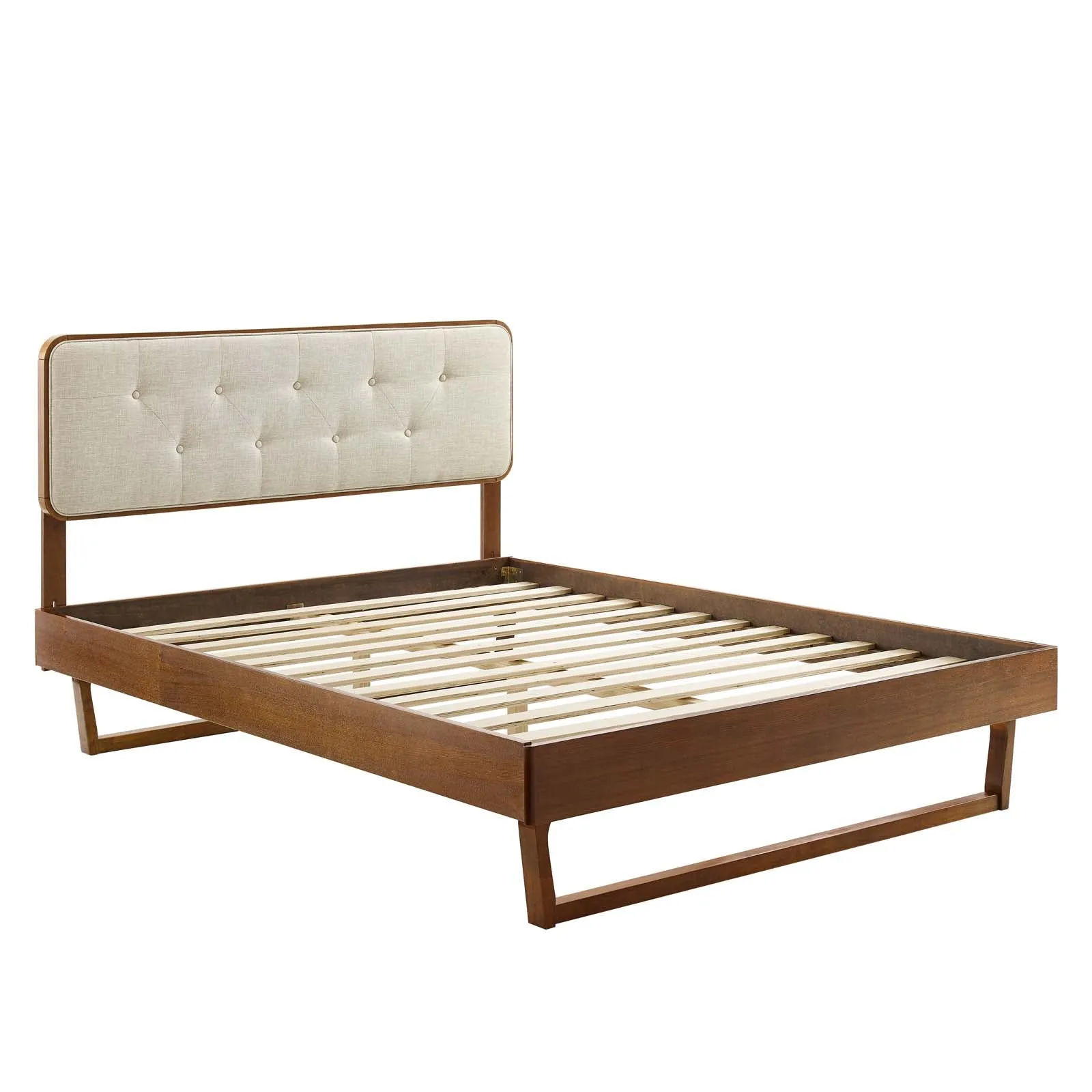 Bridgette Wood Platform Bed With Angular Frame