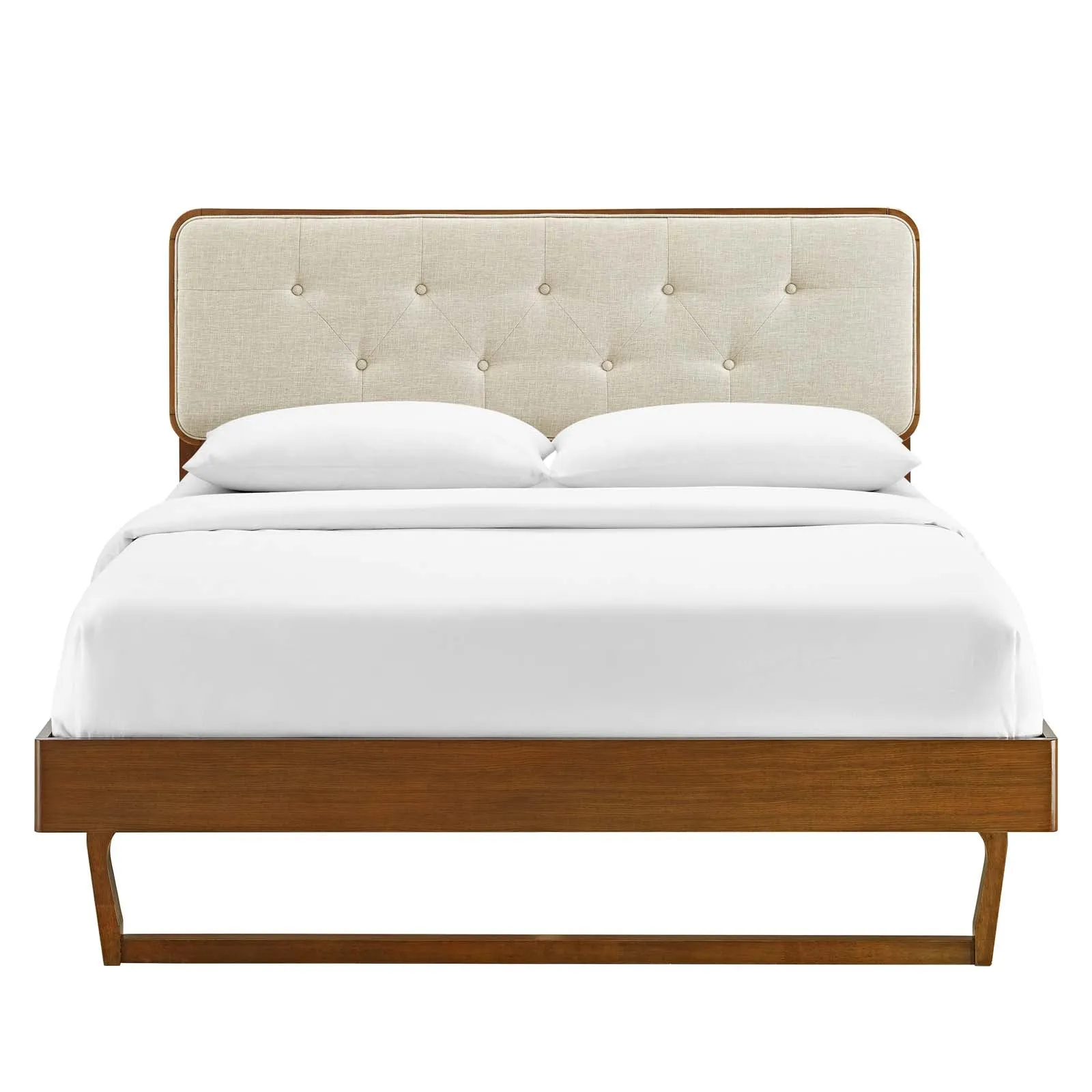 Bridgette Wood Platform Bed With Angular Frame