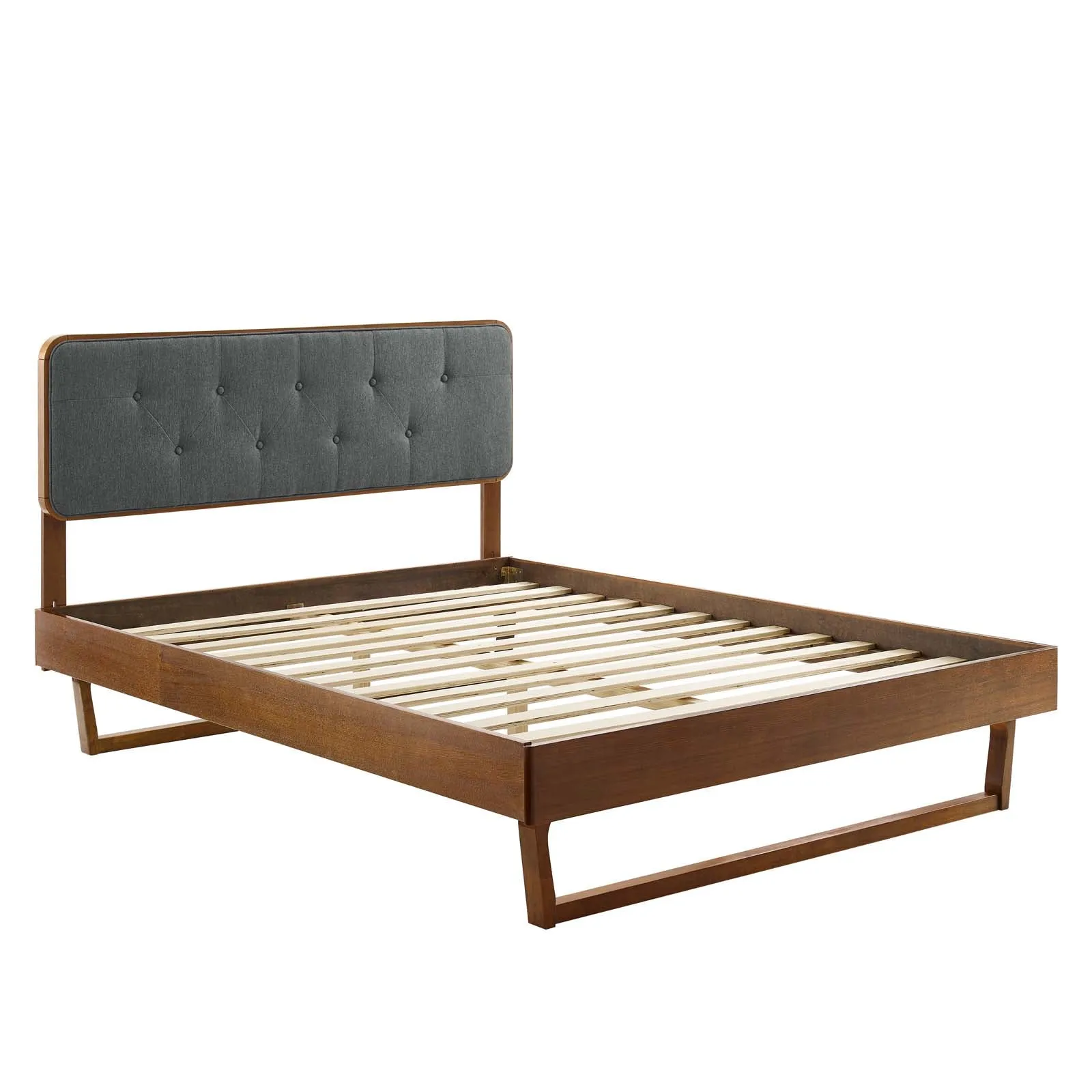 Bridgette Wood Platform Bed With Angular Frame