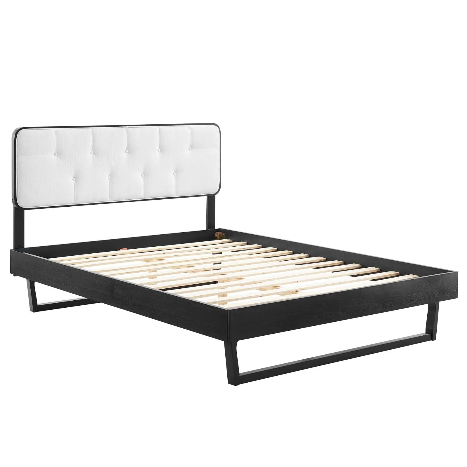 Bridgette Wood Platform Bed With Angular Frame