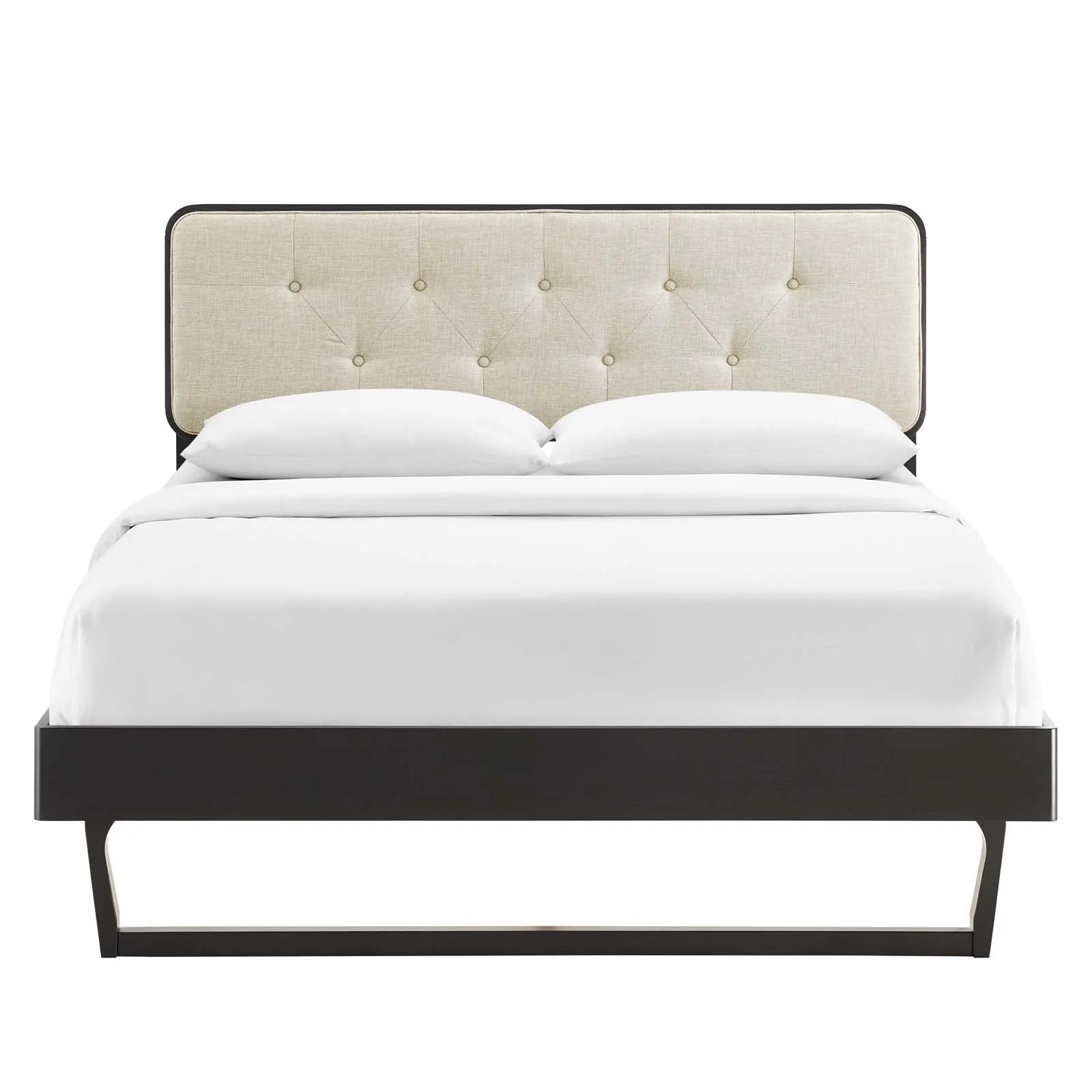 Bridgette Wood Platform Bed With Angular Frame