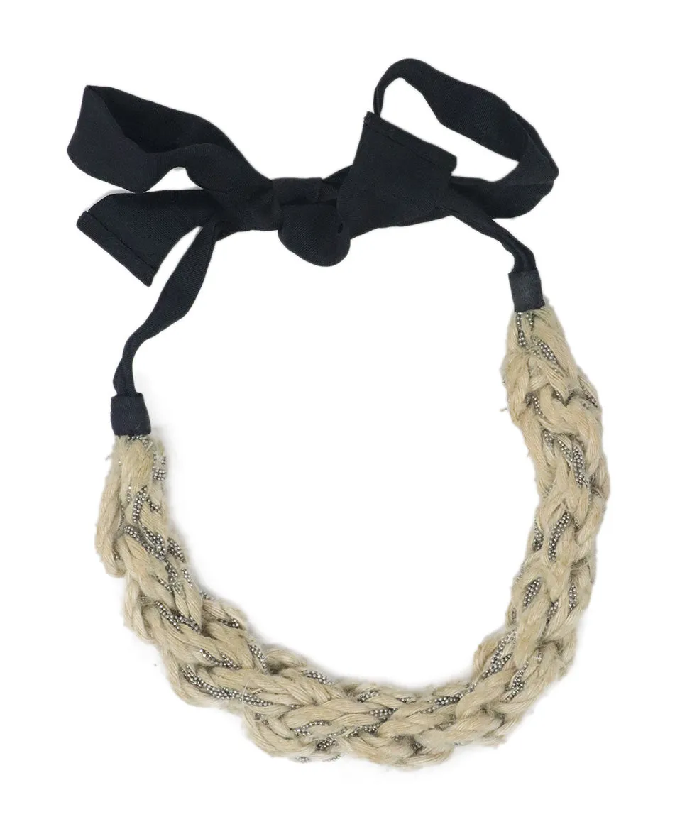 Brunello Cucinelli Twisted Raffia Necklace