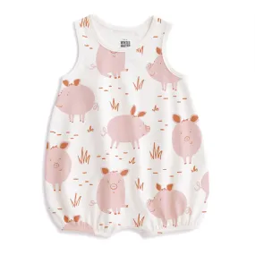 Bubble Romper - Pigs Pink