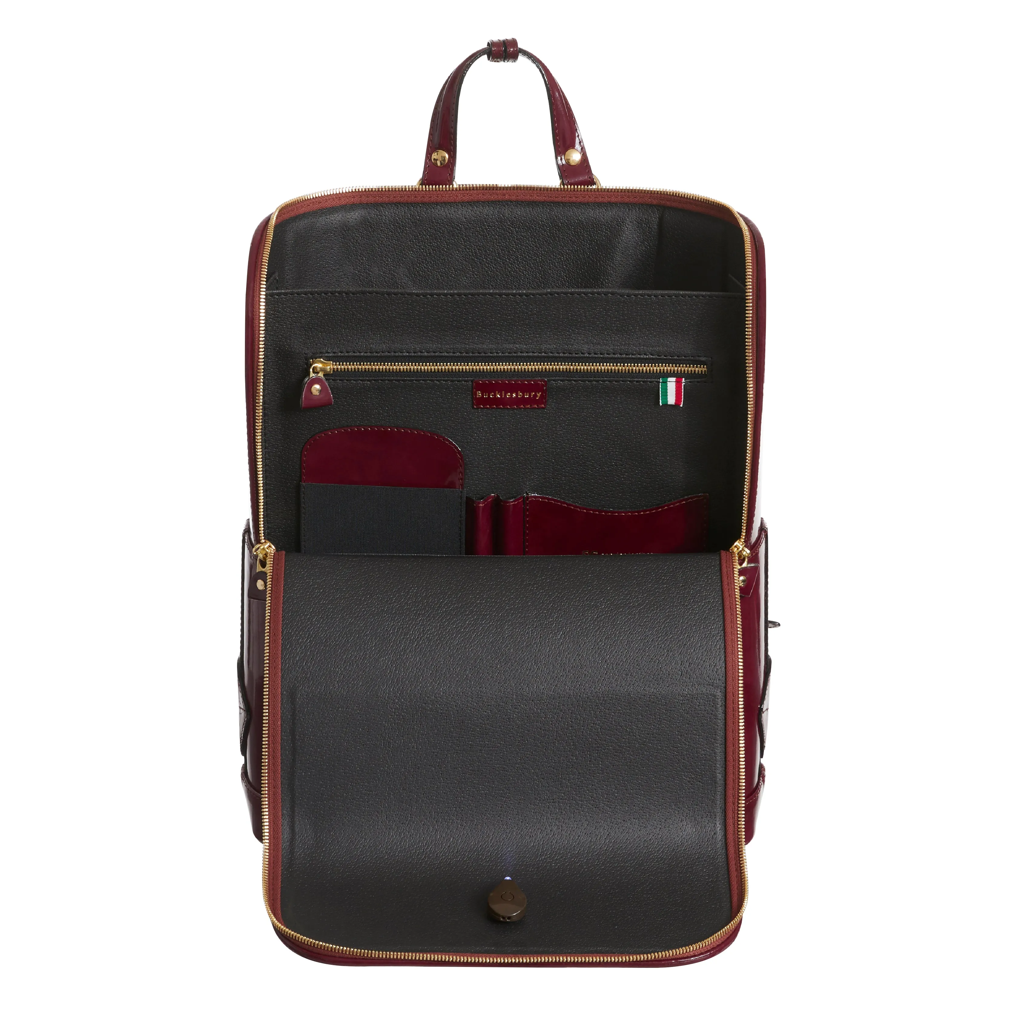 Burgundy Bucklesbury Fine Italian Leather Backpack