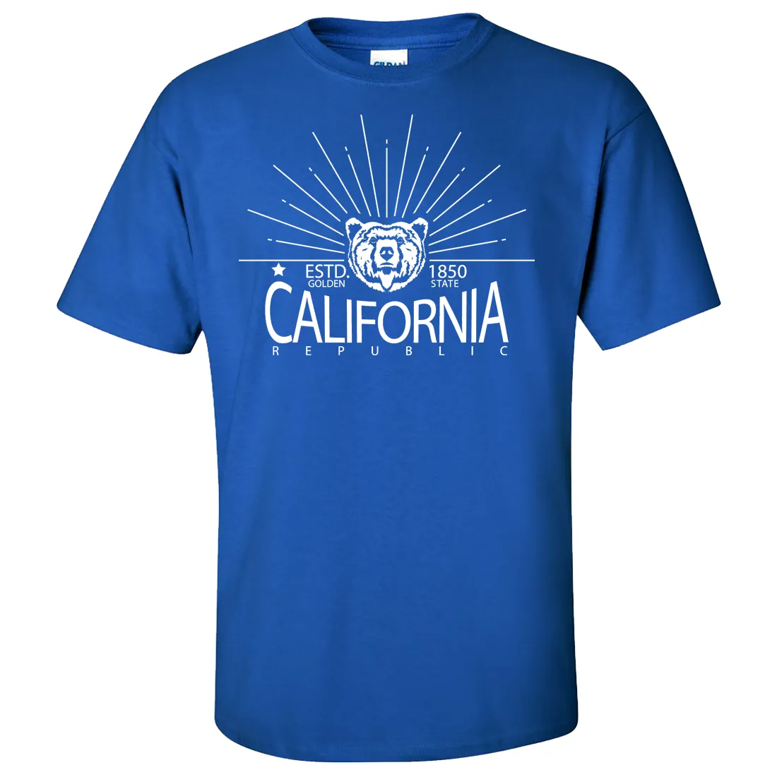 California Golden State White Print Asst Colors T-shirt/tee