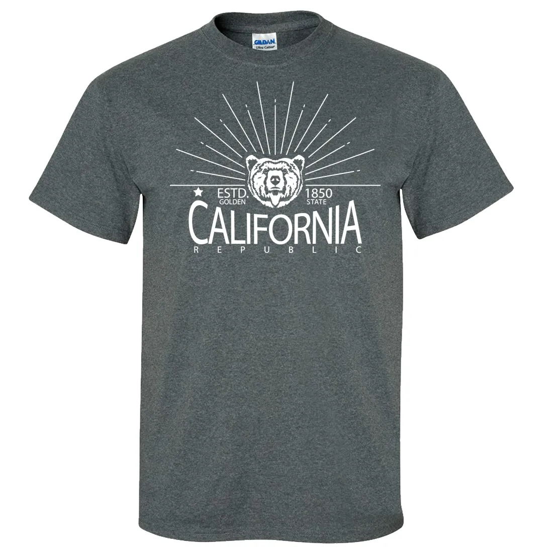 California Golden State White Print Asst Colors T-shirt/tee