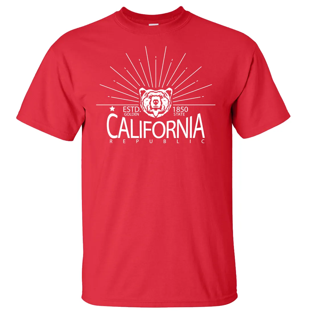 California Golden State White Print Asst Colors T-shirt/tee