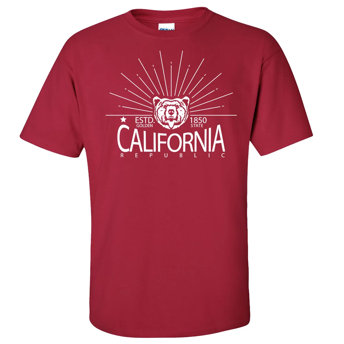 California Golden State White Print Asst Colors T-shirt/tee