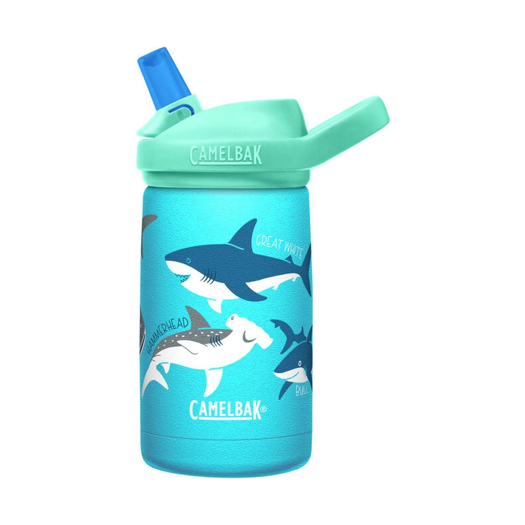 Camelbak Kids' 12oz Eddy Stainless Steel Water Bottle - Sharks/Blue