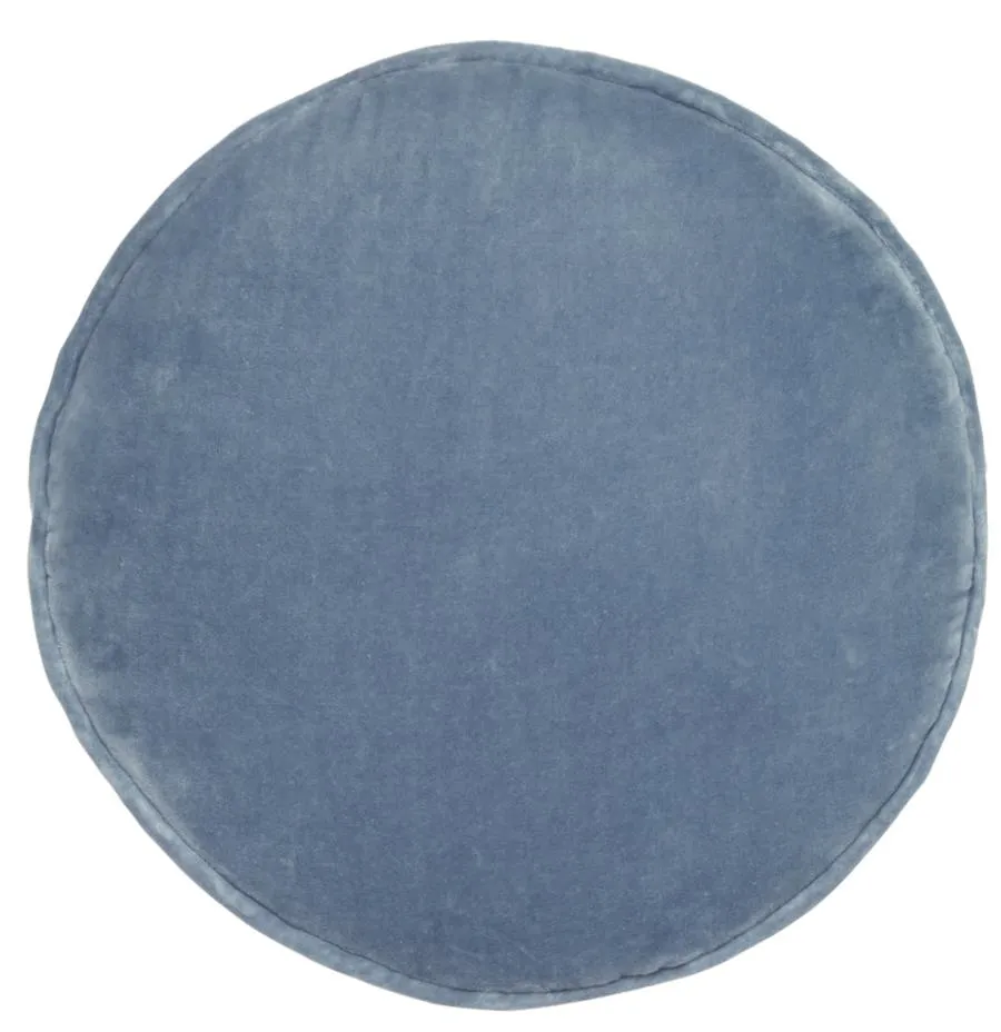 Castle Penny Round Cushion Dusty Blue