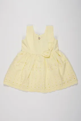 Classic Ivory Eyelet Baby Frock: Organic Elegance for Little Ones