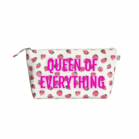 Clutch Bag White Floral with Neon Pink Queen of Everything