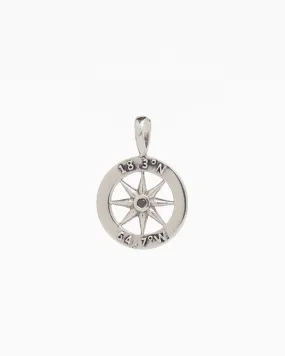 Compass Pendant with St. John Coordinates - Black Zircon