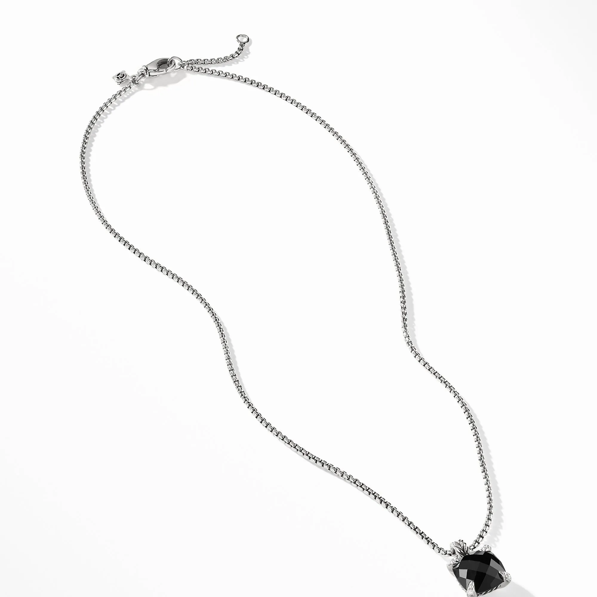 David Yurman Chatelaine Pendant Necklace with Black Onyx and Diamonds, 11mm