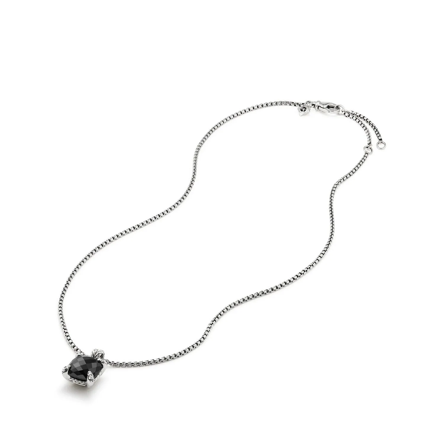 David Yurman Chatelaine Pendant Necklace with Black Onyx and Diamonds, 11mm