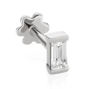 Diamond Baguette Threaded Stud Earring by Maria Tash in White Gold