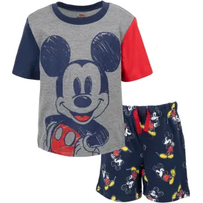 Disney Mickey Mouse French Terry T-Shirt and Shorts Outfit Set