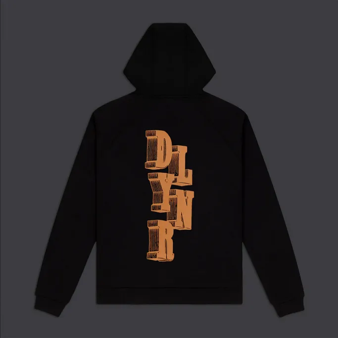 Dolly Noire Men's Sweatshirt Letter Block Hoodie SW190-SA-01 Black