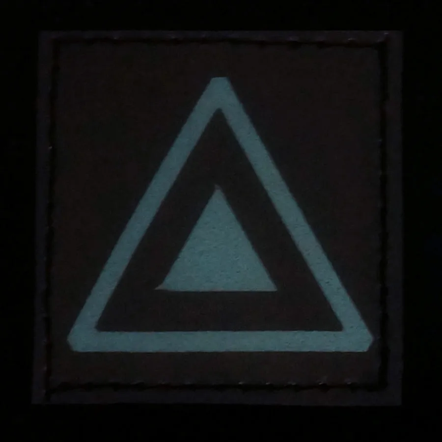 DOUBLE TRIANGLE GITD PATCH - BLUE GLOW IN THE DARK