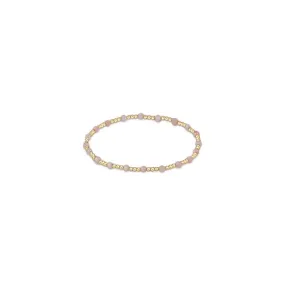 enewton: Gemstone Gold Sincerity Pattern 3mm Bead Bracelet - Pink Opal