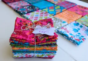 Fabric Bundle of 17 Fat 1/4s from LAND ART 2 Collection, by Odile Bailleoul For Free Spirit Fabrics